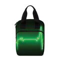 Green Heartbeat Print Bible Tote Bag