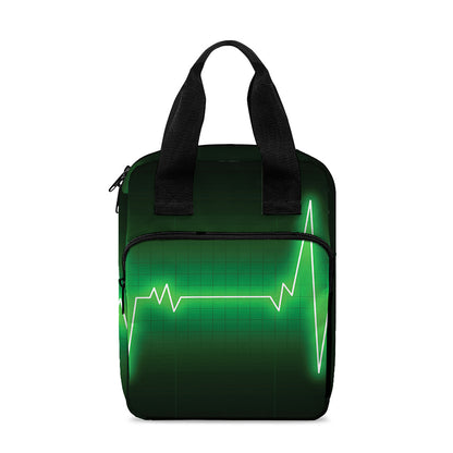 Green Heartbeat Print Bible Tote Bag