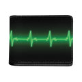 Green Heartbeat Print Bifold Wallet