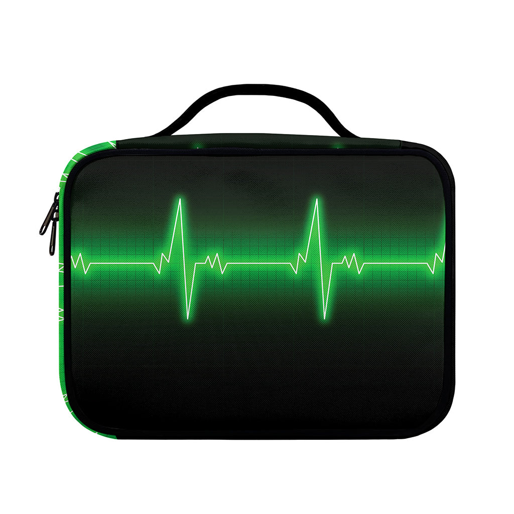 Green Heartbeat Print Briefcase Bible Bag