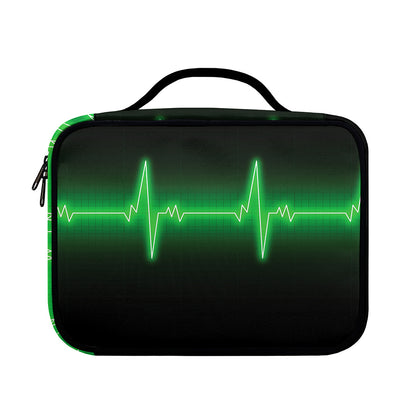 Green Heartbeat Print Briefcase Bible Bag