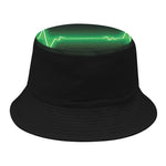 Green Heartbeat Print Bucket Hat