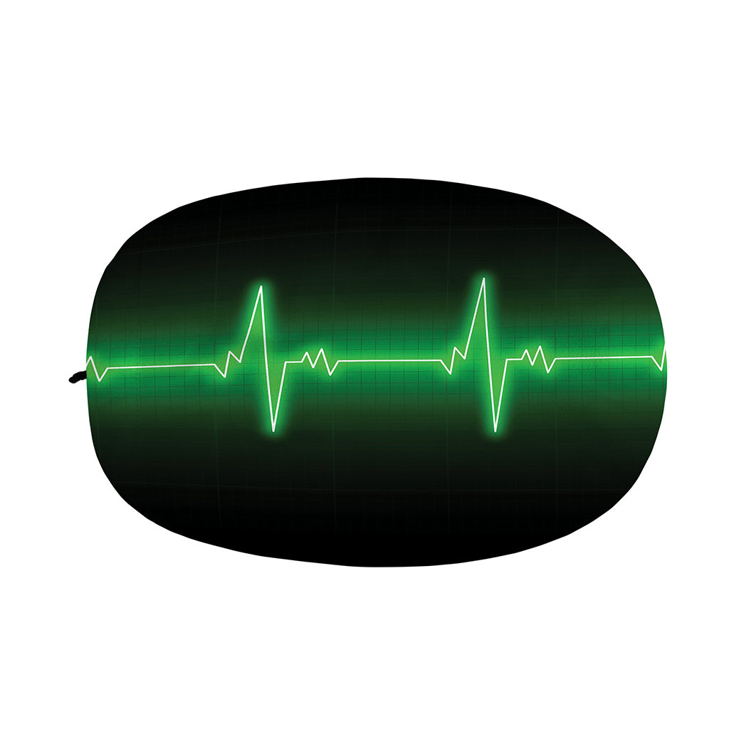 Green Heartbeat Print Car Side Mirror Covers