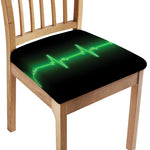 Green Heartbeat Print Chair Cushion Cover
