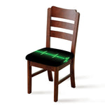 Green Heartbeat Print Chair Cushion Cover