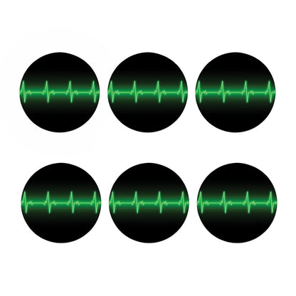 Green Heartbeat Print Coaster Set