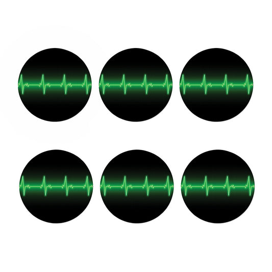 Green Heartbeat Print Coaster Set