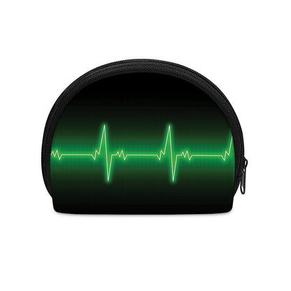 Green Heartbeat Print Coin Purse