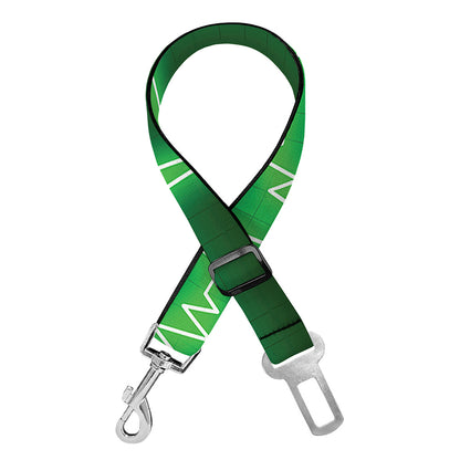 Green Heartbeat Print Dog Seat Belt