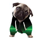 Green Heartbeat Print Dog Zip Up Hoodie