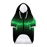 Green Heartbeat Print Dog Zip Up Hoodie