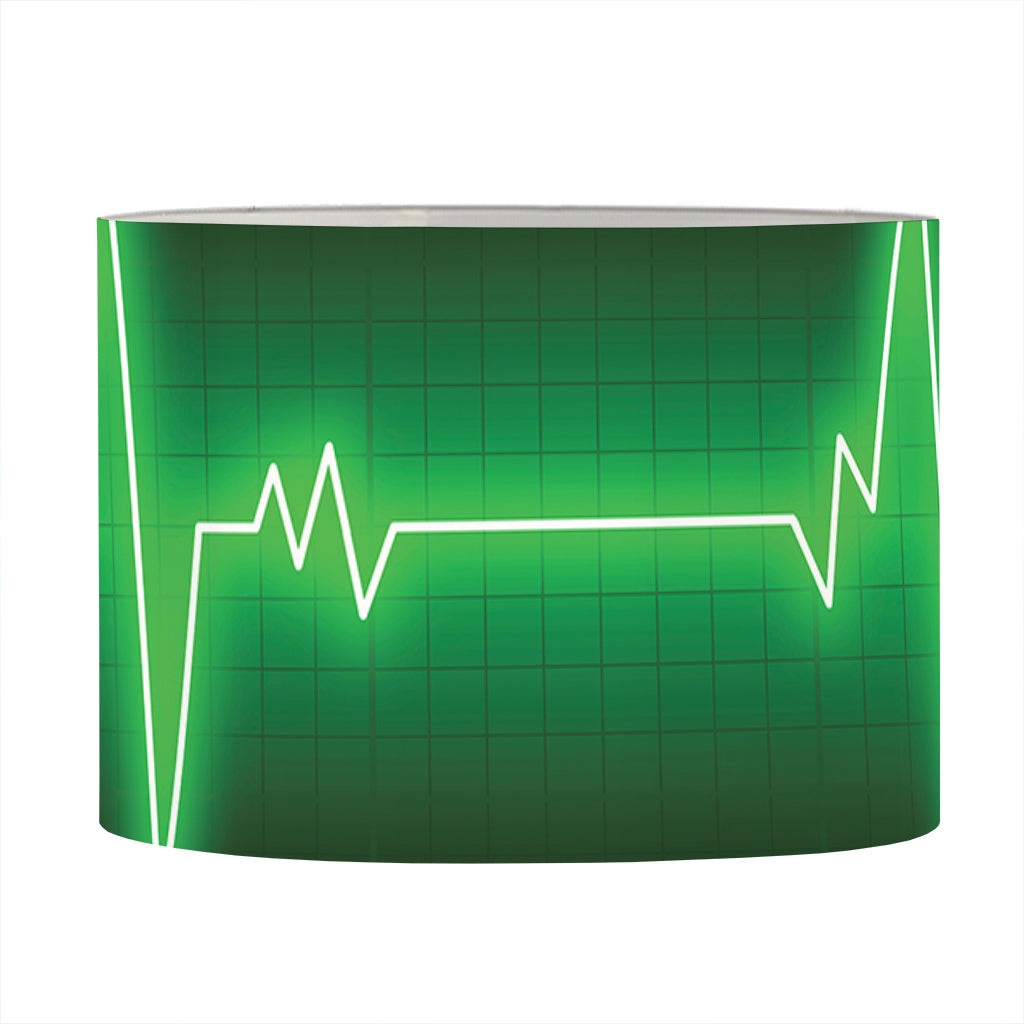 Green Heartbeat Print Drum Lamp Shade
