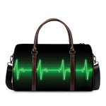 Green Heartbeat Print Duffle Bag