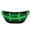 Green Heartbeat Print Fanny Pack