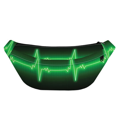 Green Heartbeat Print Fanny Pack