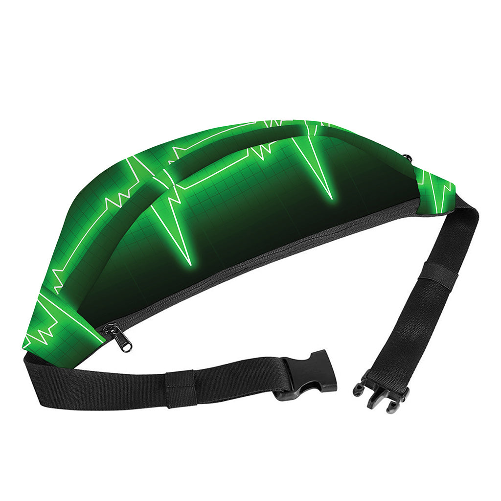 Green Heartbeat Print Fanny Pack