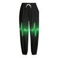 Green Heartbeat Print Fleece Lined Knit Pants