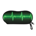 Green Heartbeat Print Glasses Case