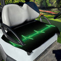 Green Heartbeat Print Golf Cart Seat Cover