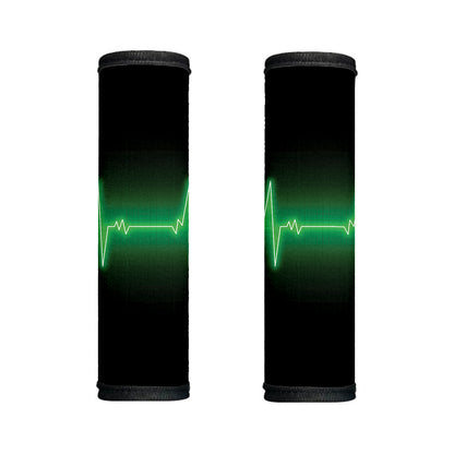 Green Heartbeat Print Handle Covers