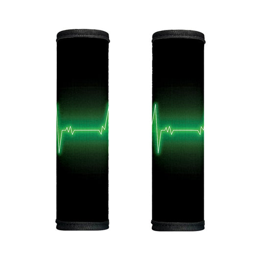 Green Heartbeat Print Handle Covers