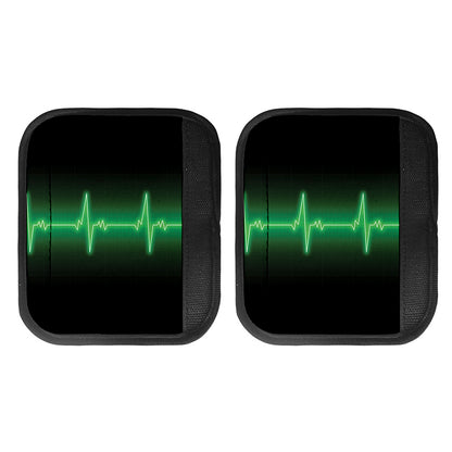 Green Heartbeat Print Handle Covers