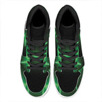 Green Heartbeat Print High Top Leather Sneakers