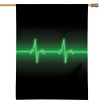 Green Heartbeat Print House Flag