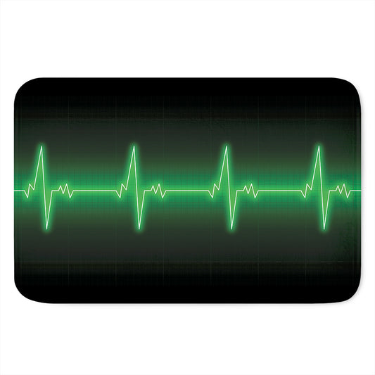 Green Heartbeat Print Indoor Door Mat