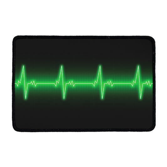 Green Heartbeat Print Kitchen Mat