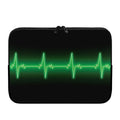Green Heartbeat Print Laptop Sleeve