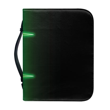 Green Heartbeat Print Leather Bible Cover