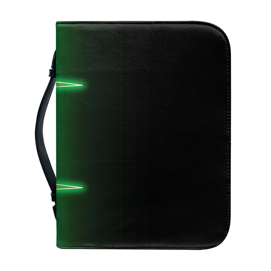 Green Heartbeat Print Leather Bible Cover