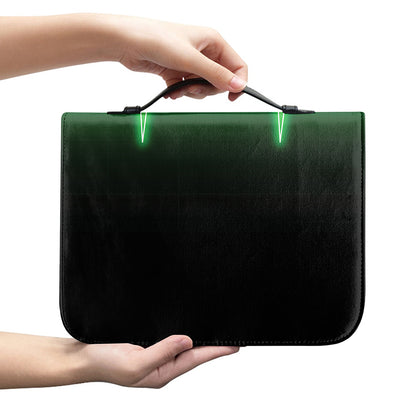 Green Heartbeat Print Leather Bible Cover