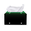 Green Heartbeat Print Leather Tissue Box Cover