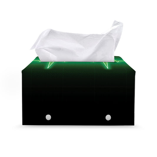 Green Heartbeat Print Leather Tissue Box Cover