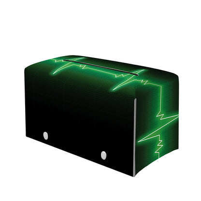 Green Heartbeat Print Leather Tissue Box Cover