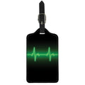 Green Heartbeat Print Luggage Tag