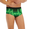 Green Heartbeat Print Men's Briefs
