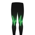 Green Heartbeat Print Men's Leggings
