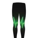 Green Heartbeat Print Men's leggings