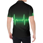 Green Heartbeat Print Men's Shirt