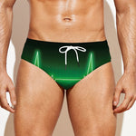 Green Heartbeat Print Men's Swim Briefs