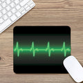 Green Heartbeat Print Mouse Pad