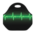 Green Heartbeat Print Neoprene Lunch Bag