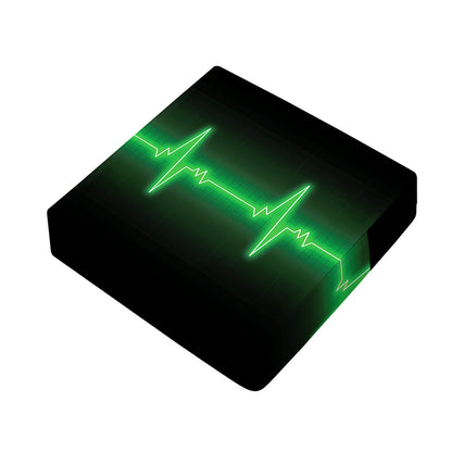 Green Heartbeat Print Outdoor Seat Cushion Cover