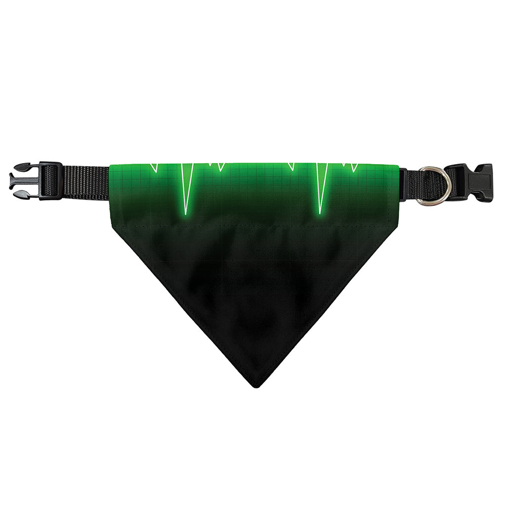 Green Heartbeat Print Over The Collar Dog Bandana