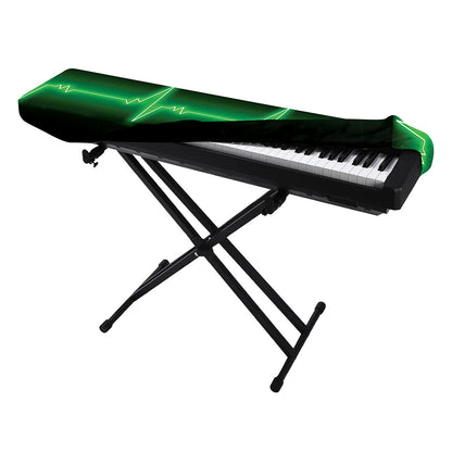 Green Heartbeat Print Piano Keyboard Cover