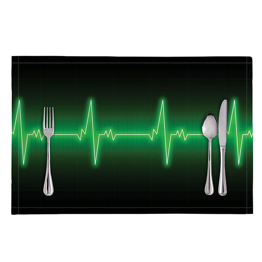 Green Heartbeat Print Placemat