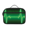 Green Heartbeat Print Portable Lunch Bag